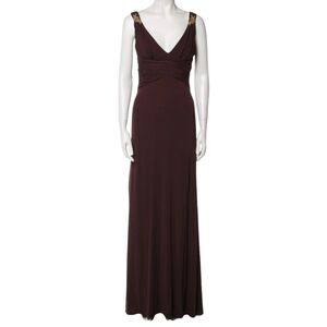 Badgley Mischka Dark Plum Evening Gown, Formal Dress Size 12, Mother of Bride